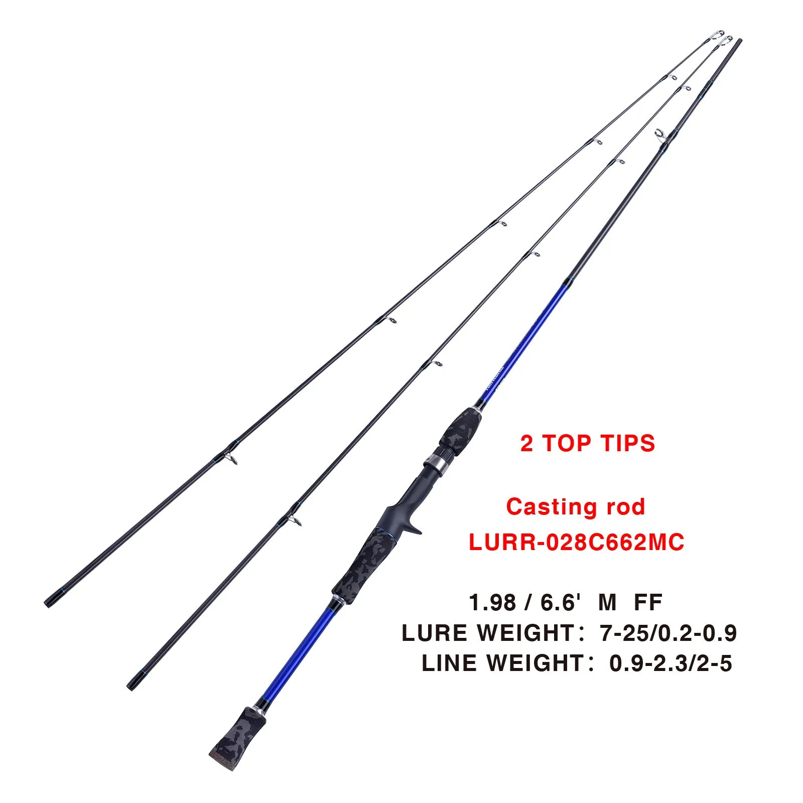 028C Huron 6'/6.6'/7' Carbon Casting Rod Fishing Rod Spare Tip Available