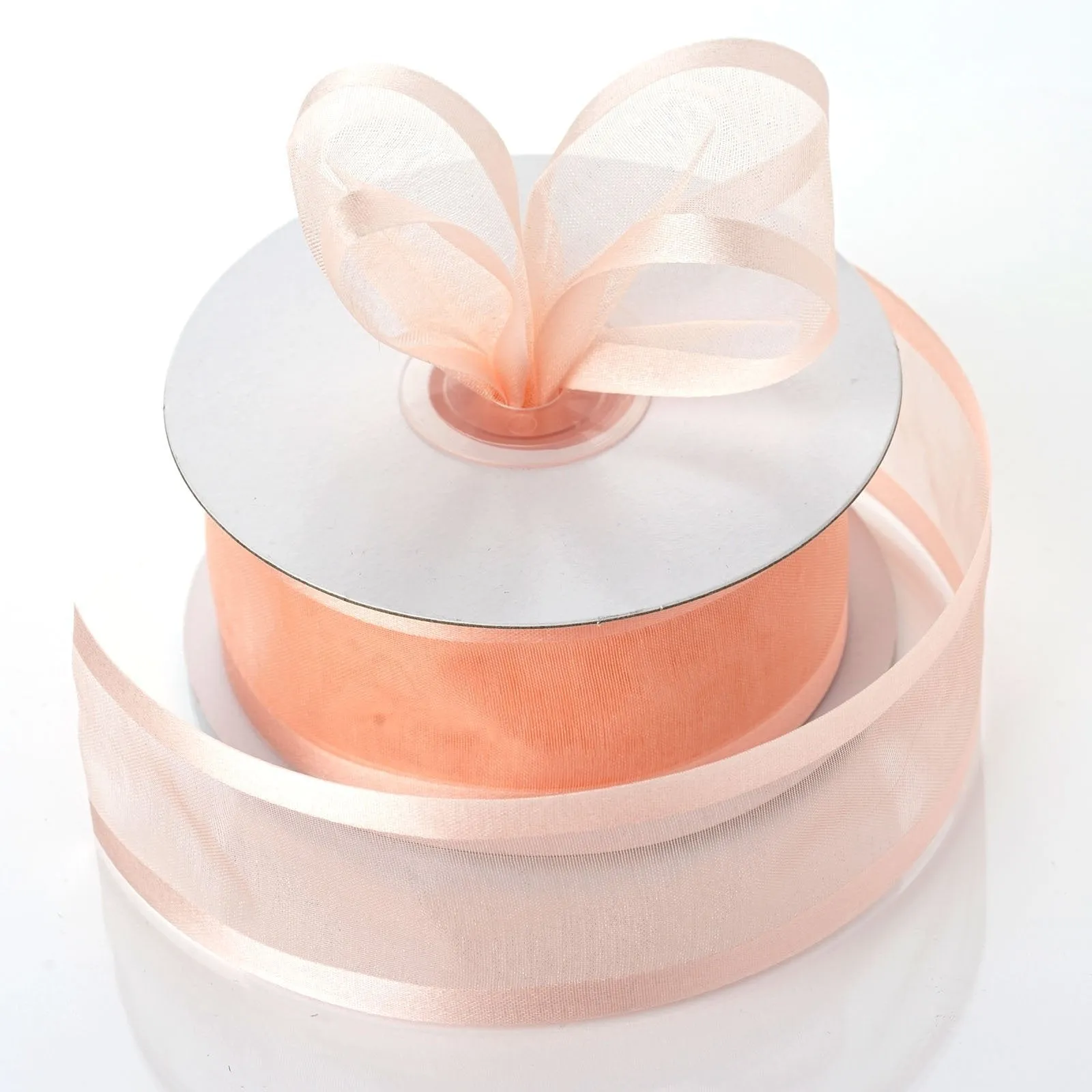 1.5" Peach Satin Edge Ribbon - 25 Yards