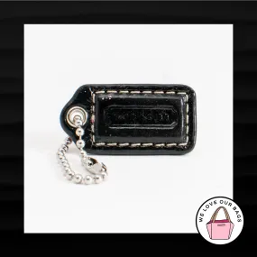 1.5" Small COACH BLACK PINK PATENT LEATHER KEY FOB CHARM KEYCHAIN HANG TAG WRISTLET