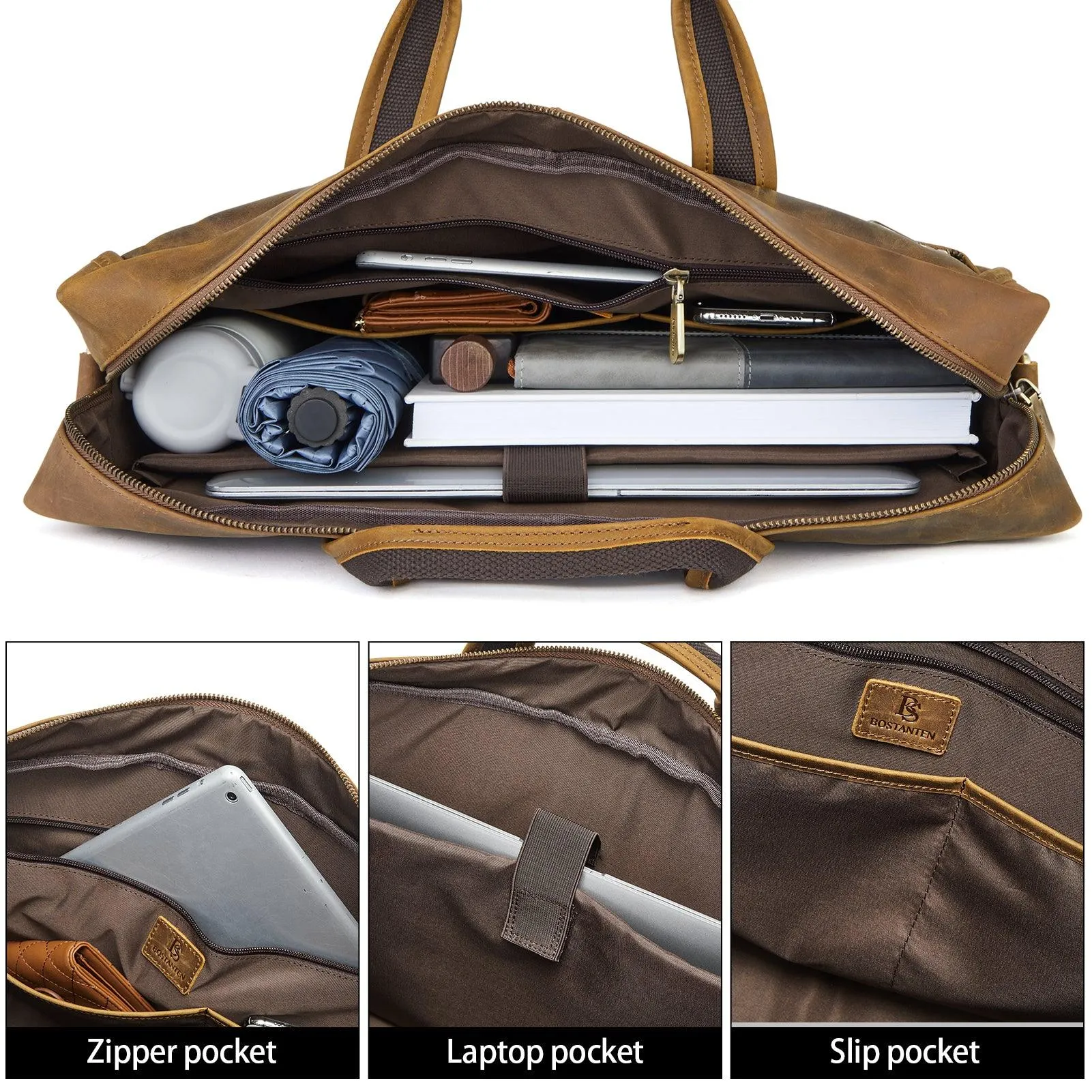 17 inch Men's Briefcase Messenger Bag — Business Lawyer