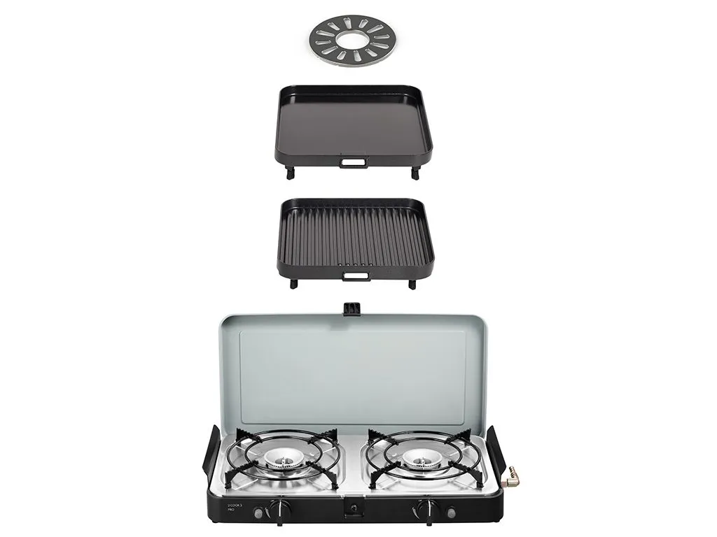 2 Cook 3 Pro Deluxe / Portable 3 Piece / Gas Barbeque Camp Cooker by Front Runner