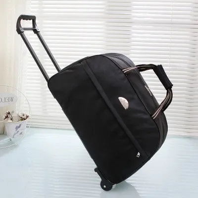 2017 New Quality Rolling Luggage Trolley Bag Women Travel Bags Metal Hand Trolley Female&male Bag Large Package Travel Suitcase