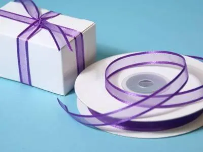 25 Yard 3/8" DIY Purple Organza Ribbon With Satin Edges For Craft Dress Wedding