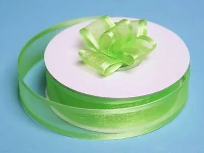 25 Yard 7/8" DIY Apple Green Organza Ribbon With Satin Edges For Craft Dress Wedding