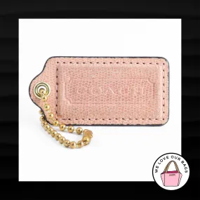 2.5" Large COACH PINK SNAKESKIN LEATHER BRASS KEY FOB BAG CHARM KEYCHAIN HANGTAG