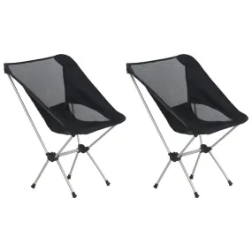 2x Folding Camping Chairs with Carry Bag 54x50x65 cm Aluminium