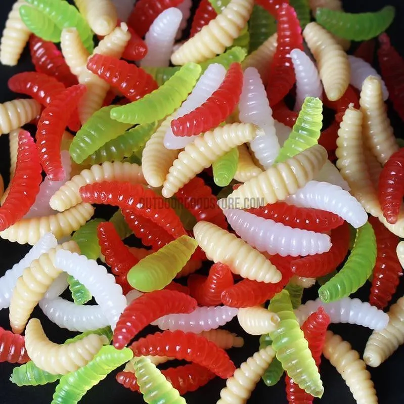 50 Piece Bag Fishing Lure Bait Worms Shrimps with Scent 2cm