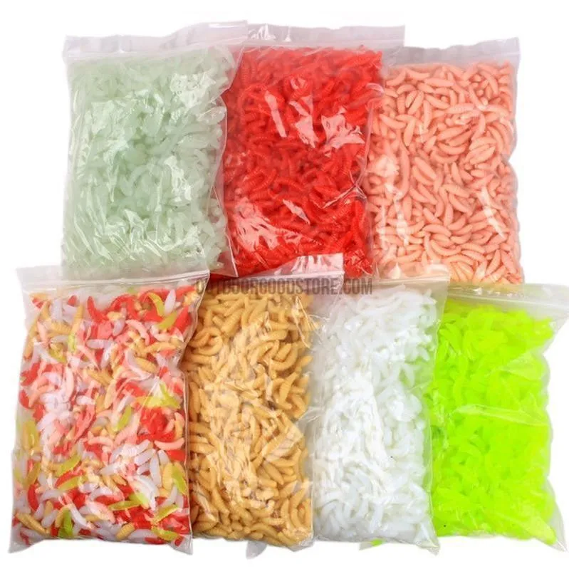 50 Piece Bag Fishing Lure Bait Worms Shrimps with Scent 2cm