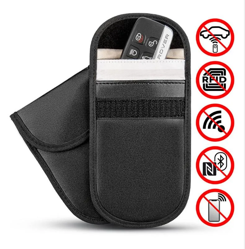 6. Car Key Signal Blocker Case Faraday Cage Fob Key Bag RFID Locking Bag