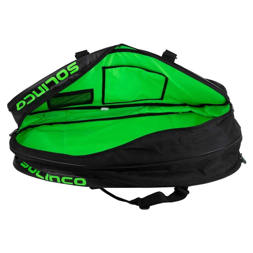 6-Pack Tour Team Tennis Racquet Bag Black and Neon Green