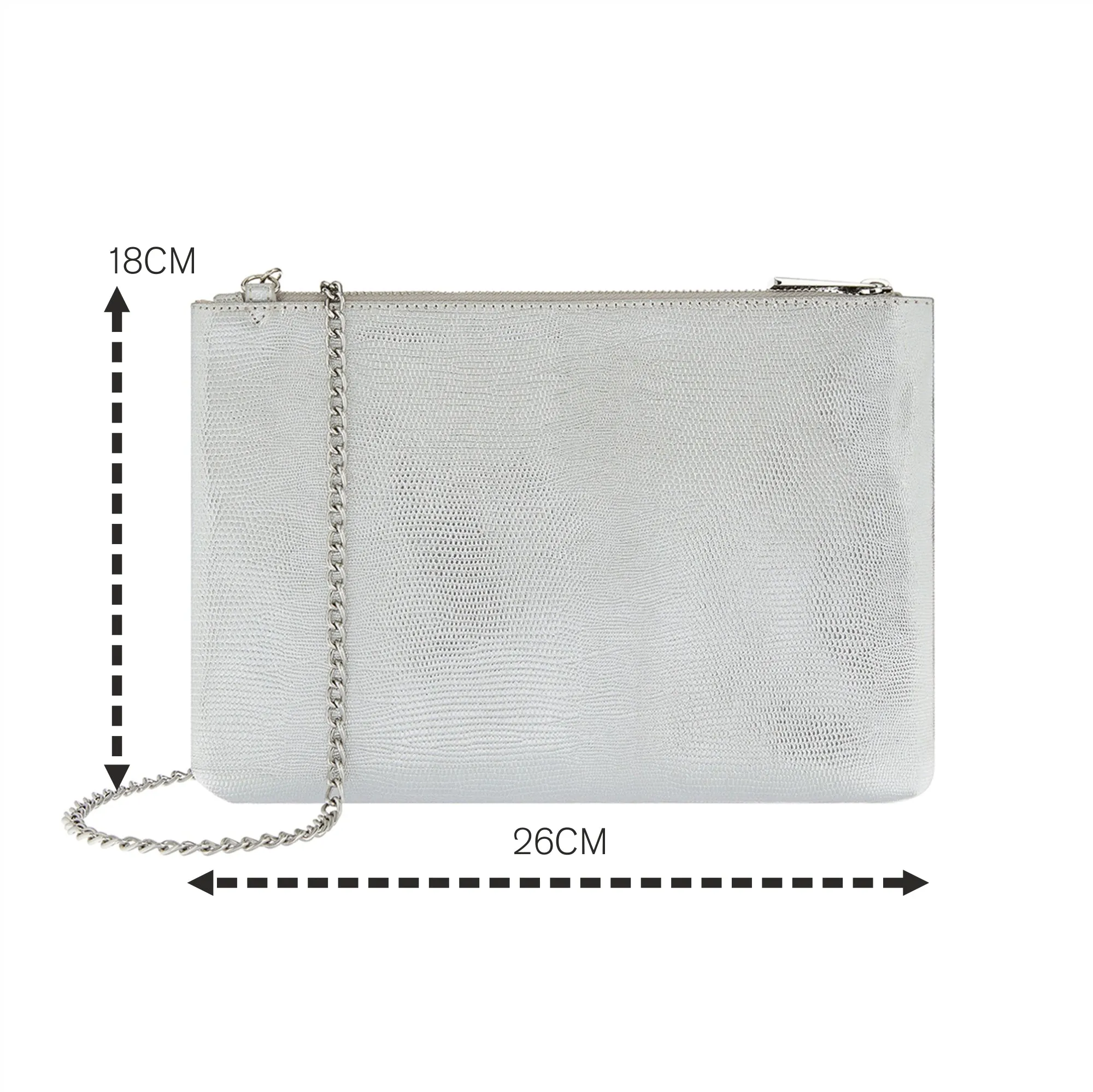 Accessorize London Women's Zip Clutch Bag Silver