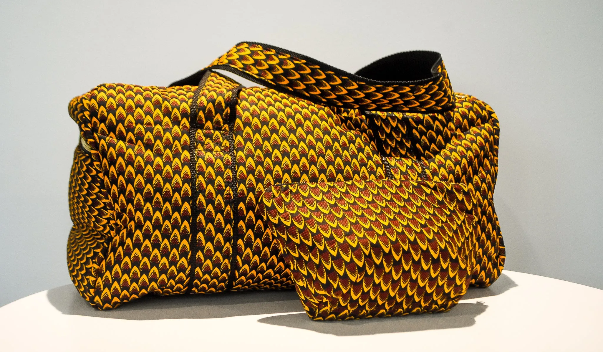 African Print Duffel and Cosmetic Bag Set