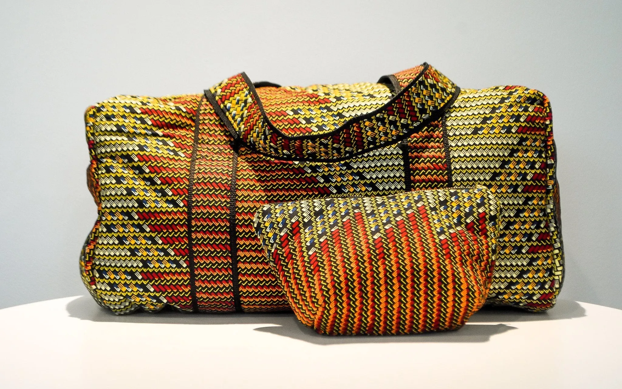 African Print Duffel and Cosmetic Bag Set