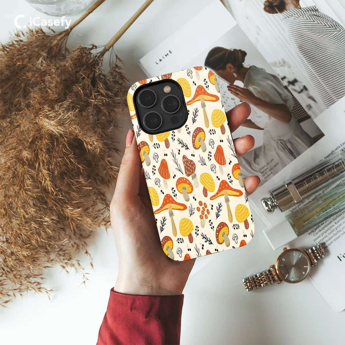 Autumn Hand Drawn Mushrooms Phone Case iPhone Samsung Cover Pixel 1146