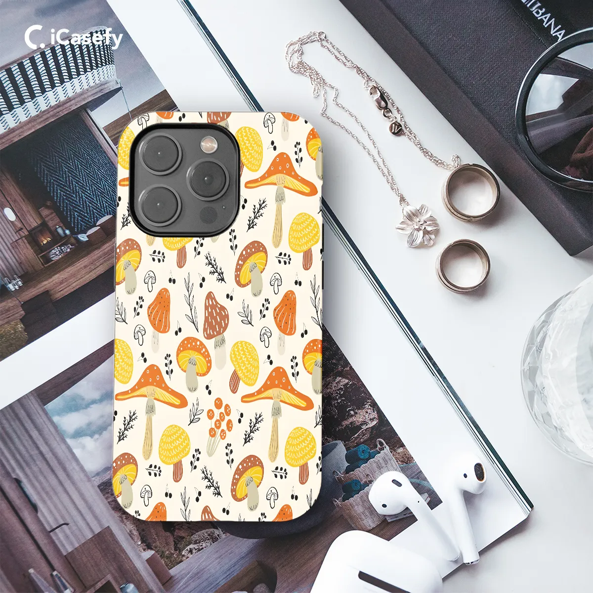 Autumn Hand Drawn Mushrooms Phone Case iPhone Samsung Cover Pixel 1146