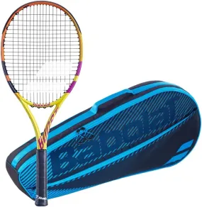 Babolat Boost Aero Rafa Strung Tennis Racquet Bundled with an RH3 Club Essential Tennis Bag in Your Choice of Color