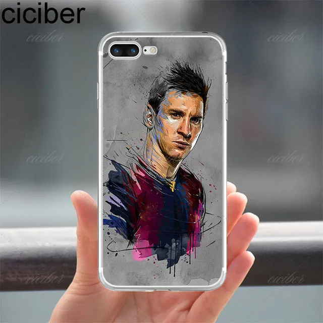 Barcelona 2017 Messi Neymar Ronaldo Transparent Clear soft silicon TPU case cover For Apple iphone 7 7 plus 5S SE 6 6S Fundas