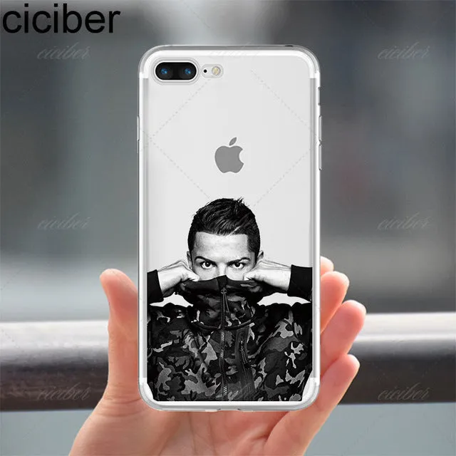 Barcelona 2017 Messi Neymar Ronaldo Transparent Clear soft silicon TPU case cover For Apple iphone 7 7 plus 5S SE 6 6S Fundas