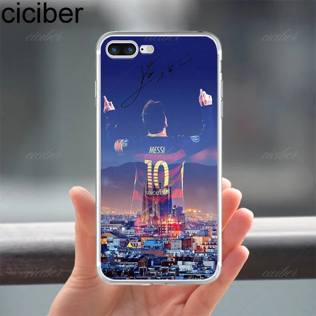 Barcelona 2017 Messi Neymar Ronaldo Transparent Clear soft silicon TPU case cover For Apple iphone 7 7 plus 5S SE 6 6S Fundas