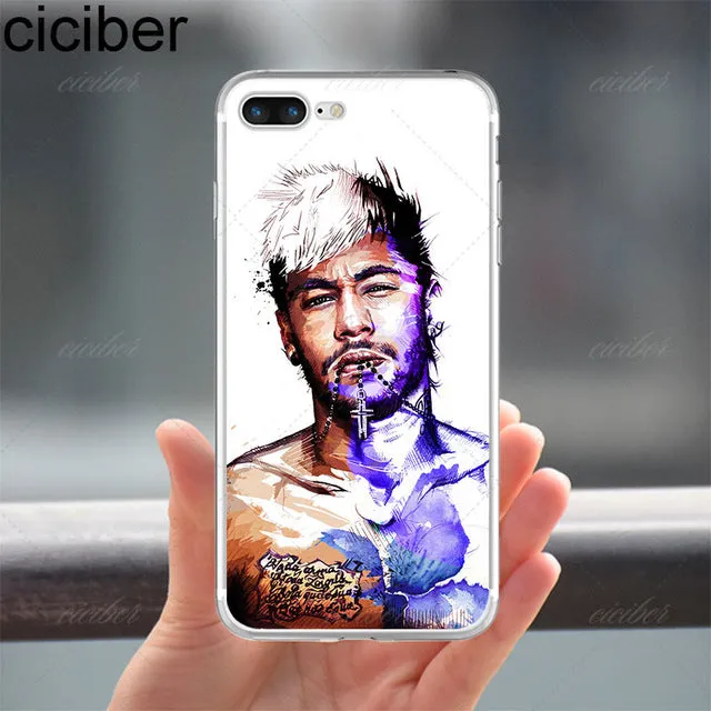 Barcelona 2017 Messi Neymar Ronaldo Transparent Clear soft silicon TPU case cover For Apple iphone 7 7 plus 5S SE 6 6S Fundas