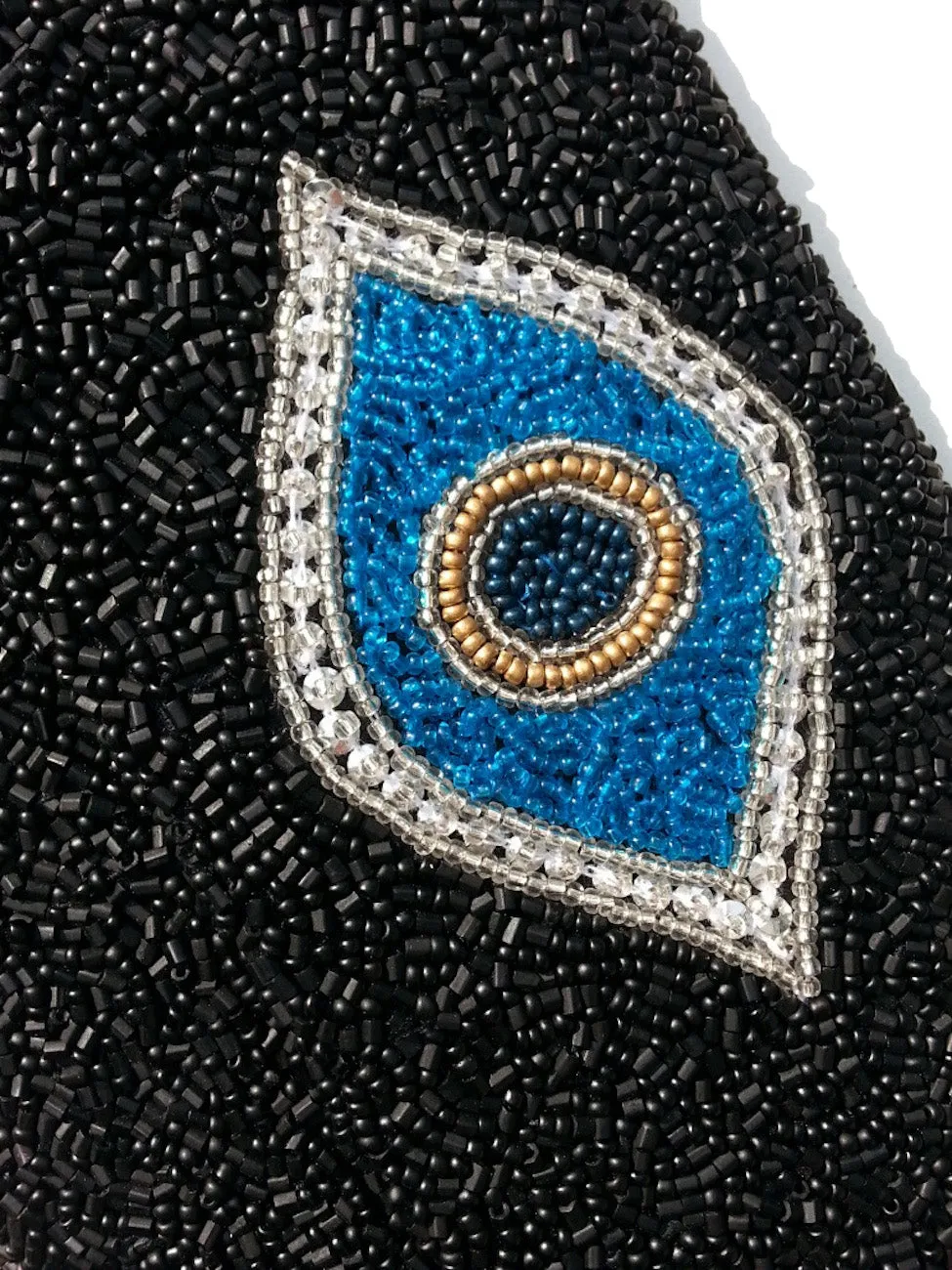 Beaded Envelope Clutch Bag Evil Eye and Hamsa