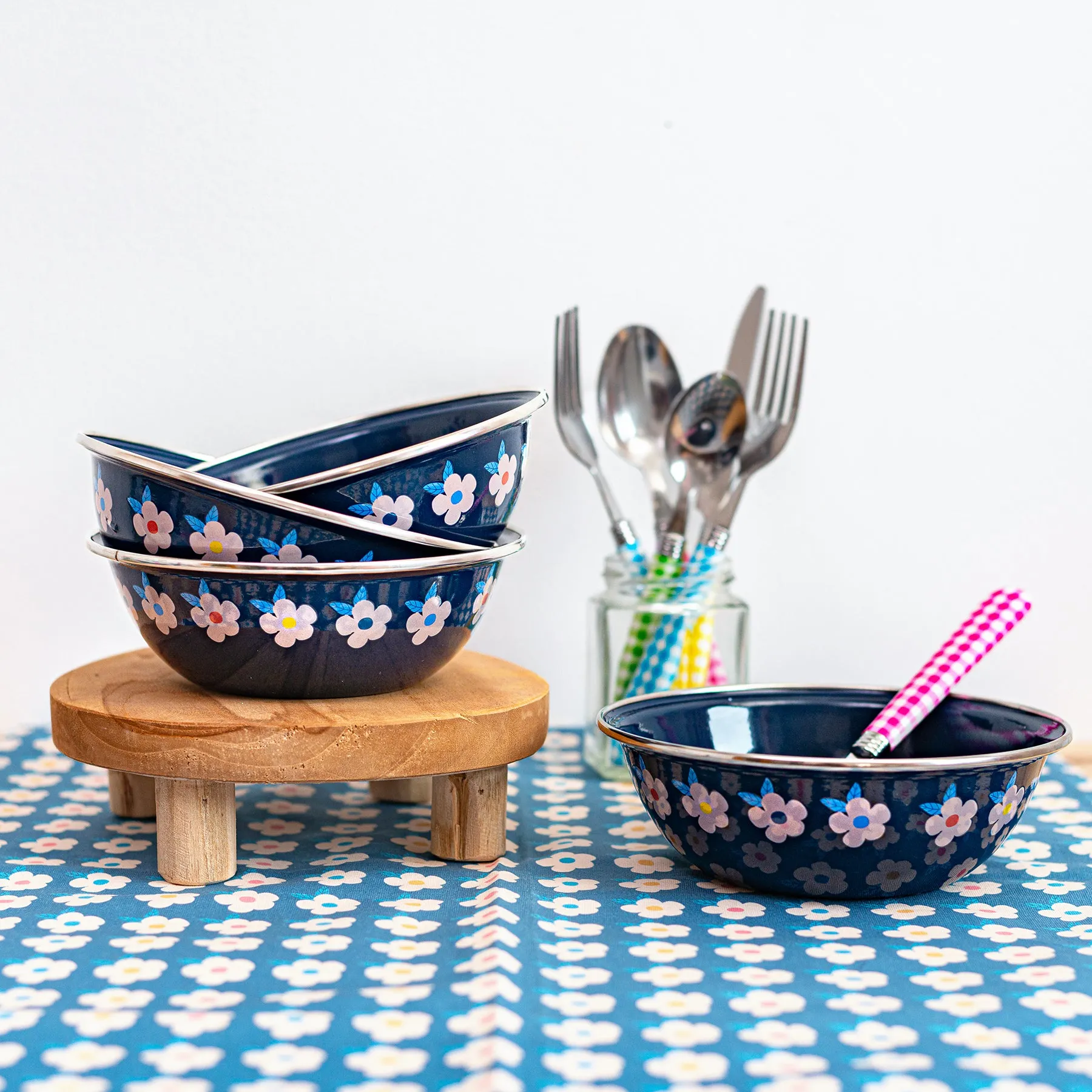 Beautiful Enamel Bowls in Midnight Navy Blue - Enamelhappy