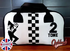 Black & White - 2-Tone Ska Man Holdall Style Travel Bag - Hand-stitched Two Tone Ska Clothing