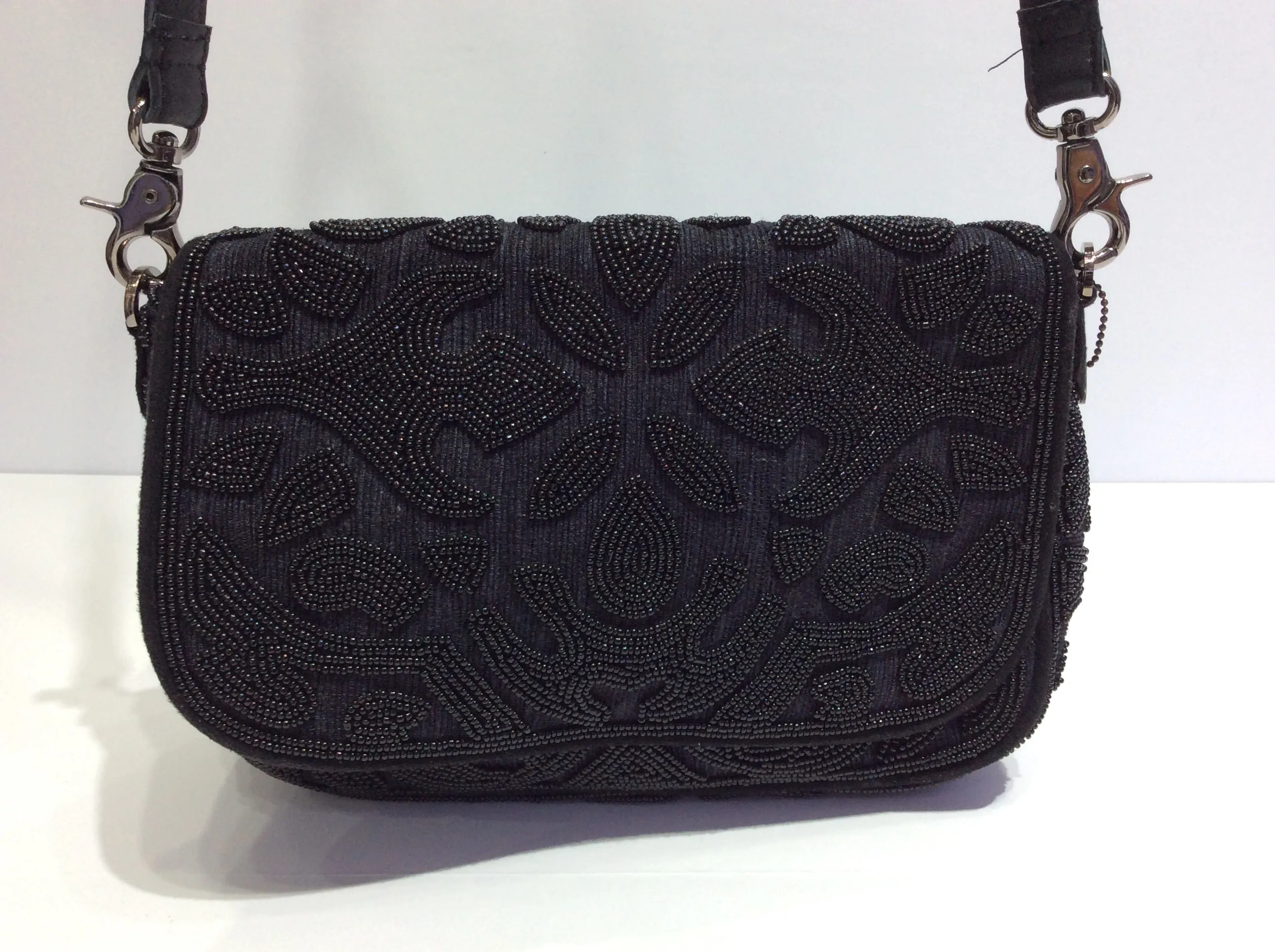 Black Beaded Shoulder Bag