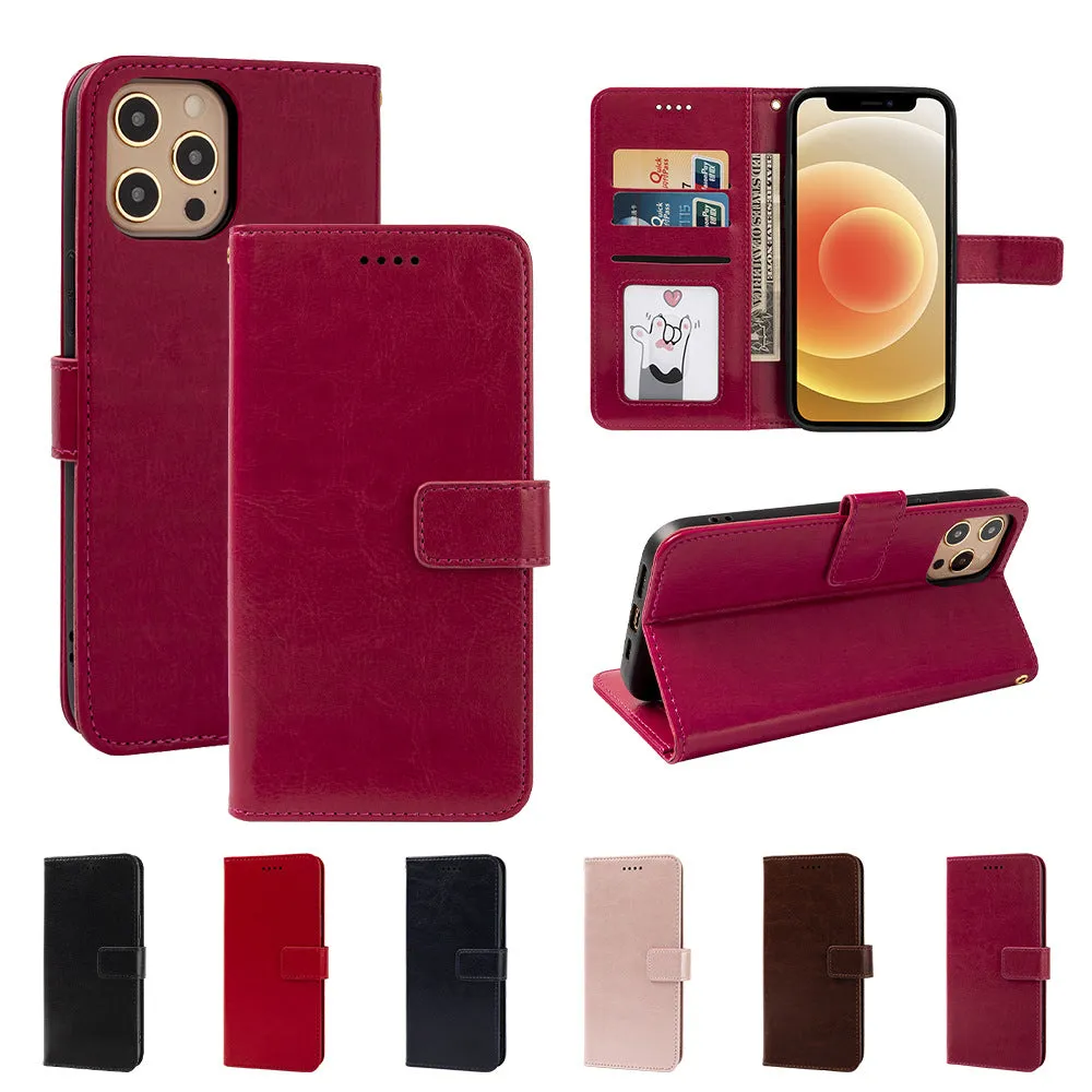 Black Wallet style photo frame shockproof leather phone case for iPhone 12 Mini 5.4