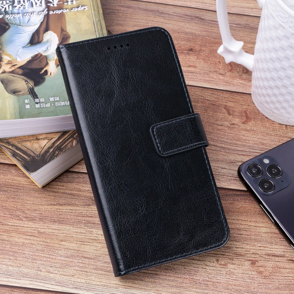 Black Wallet style photo frame shockproof leather phone case for iPhone 12 Mini 5.4