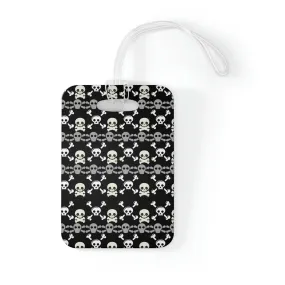 Black With White Skulls Bag Tag