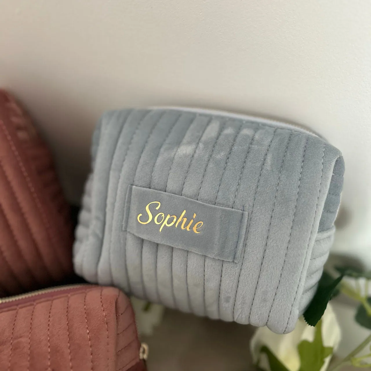 Blue Personalised Bridesmaids Makeup Bag Cosmetic Bag - Gift for Bridesmaids / Mother of the Bride