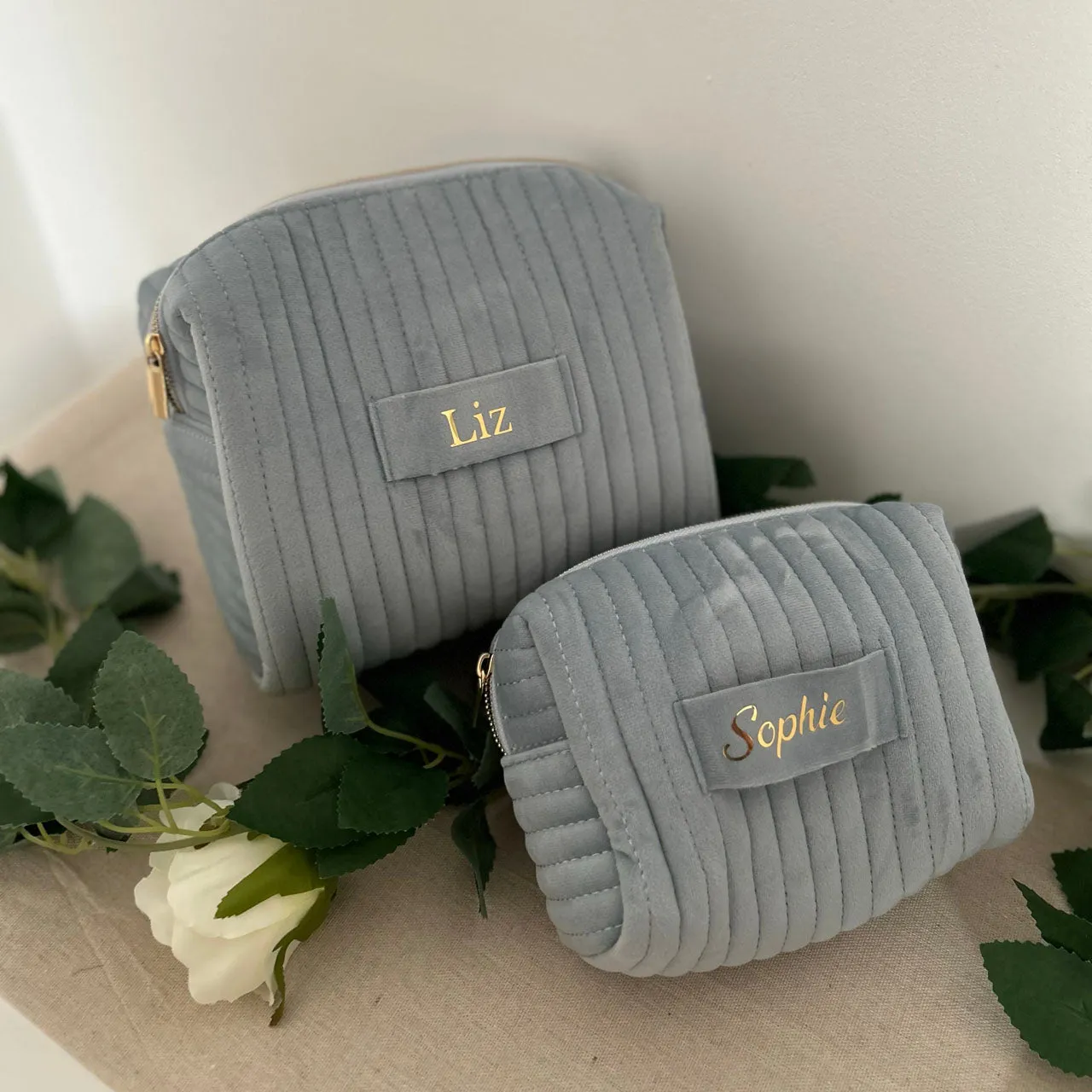 Blue Personalised Bridesmaids Makeup Bag Cosmetic Bag - Gift for Bridesmaids / Mother of the Bride