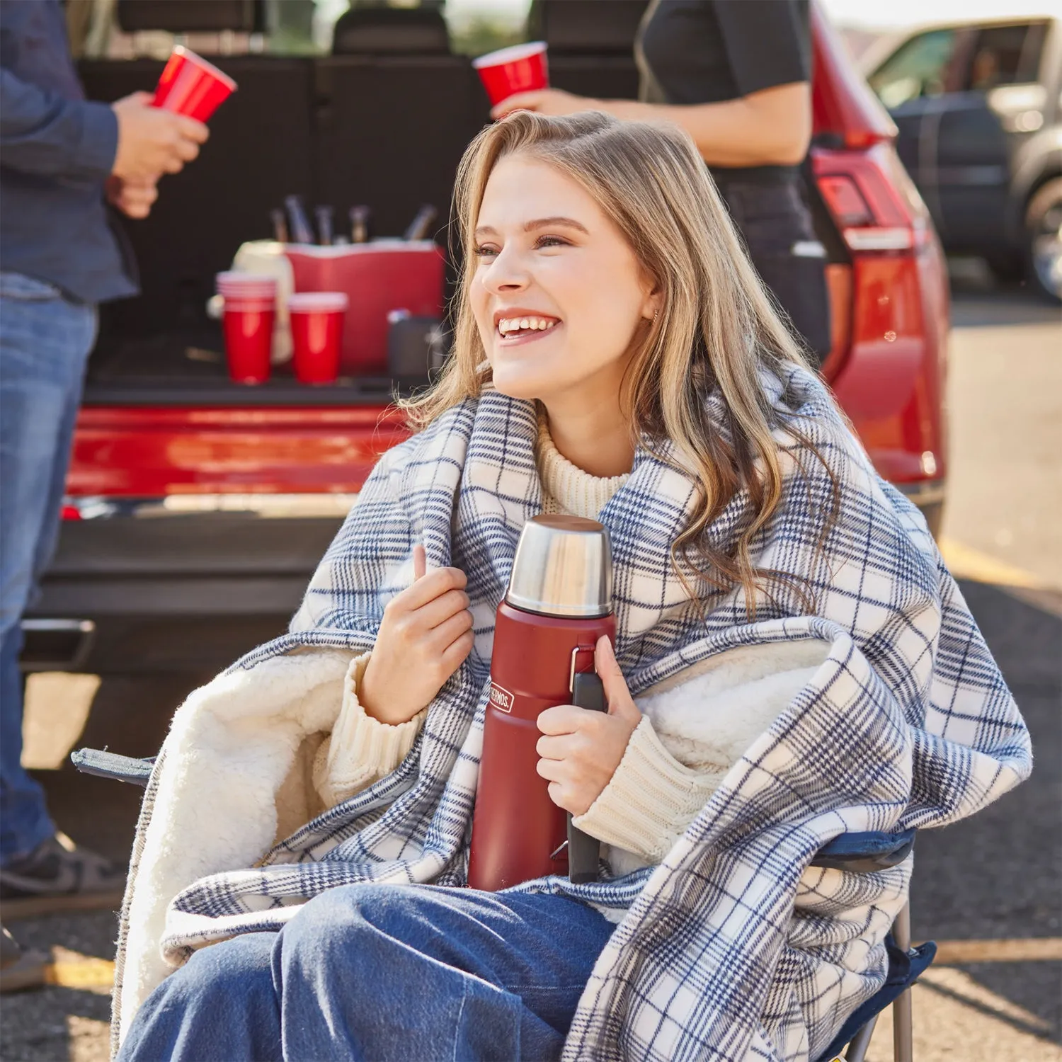 Brookstone x Christian McCaffrey - Elite Stadium Plaid Blanket