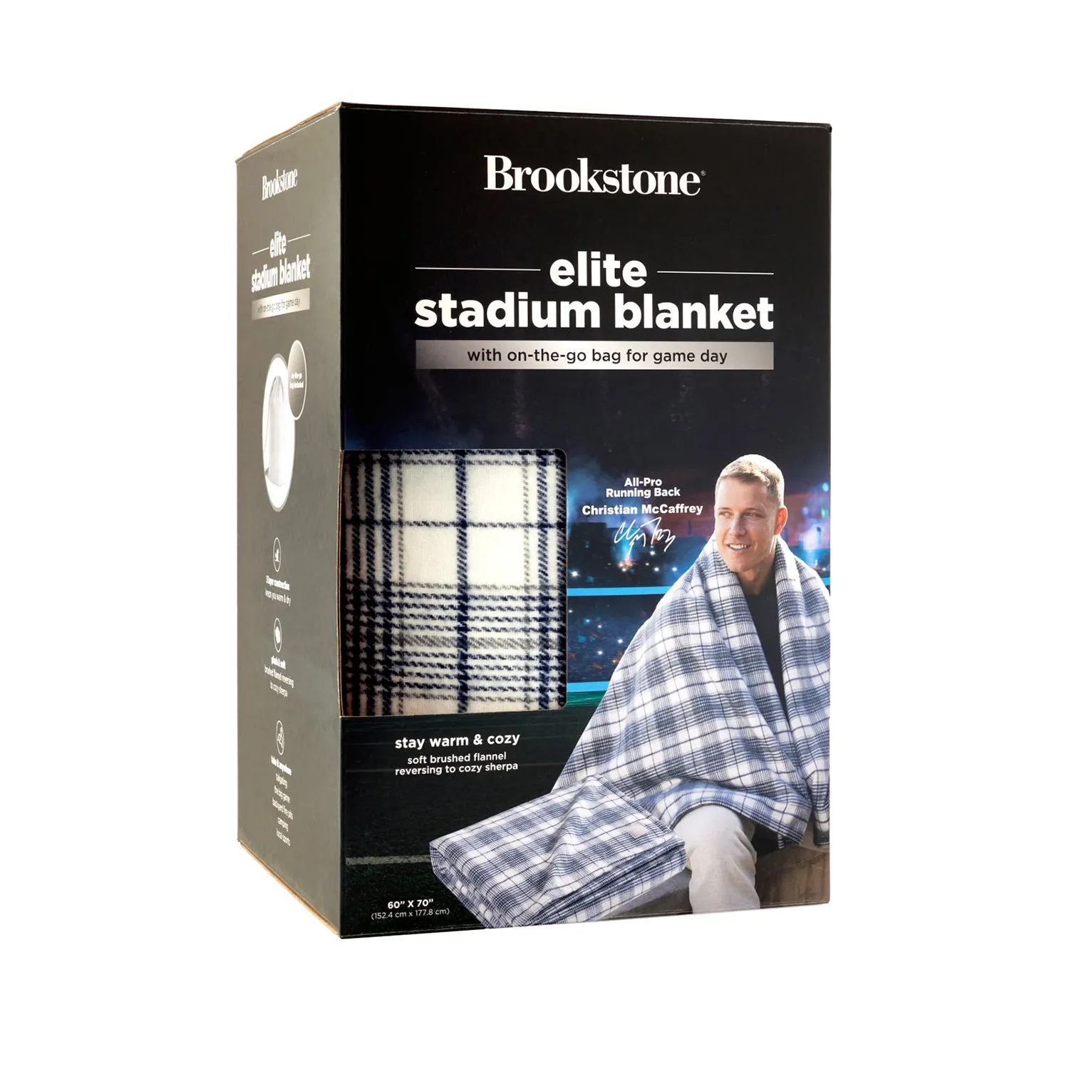 Brookstone x Christian McCaffrey - Elite Stadium Plaid Blanket