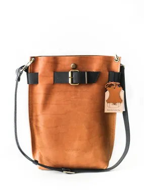 Brown with Black Leather Bag