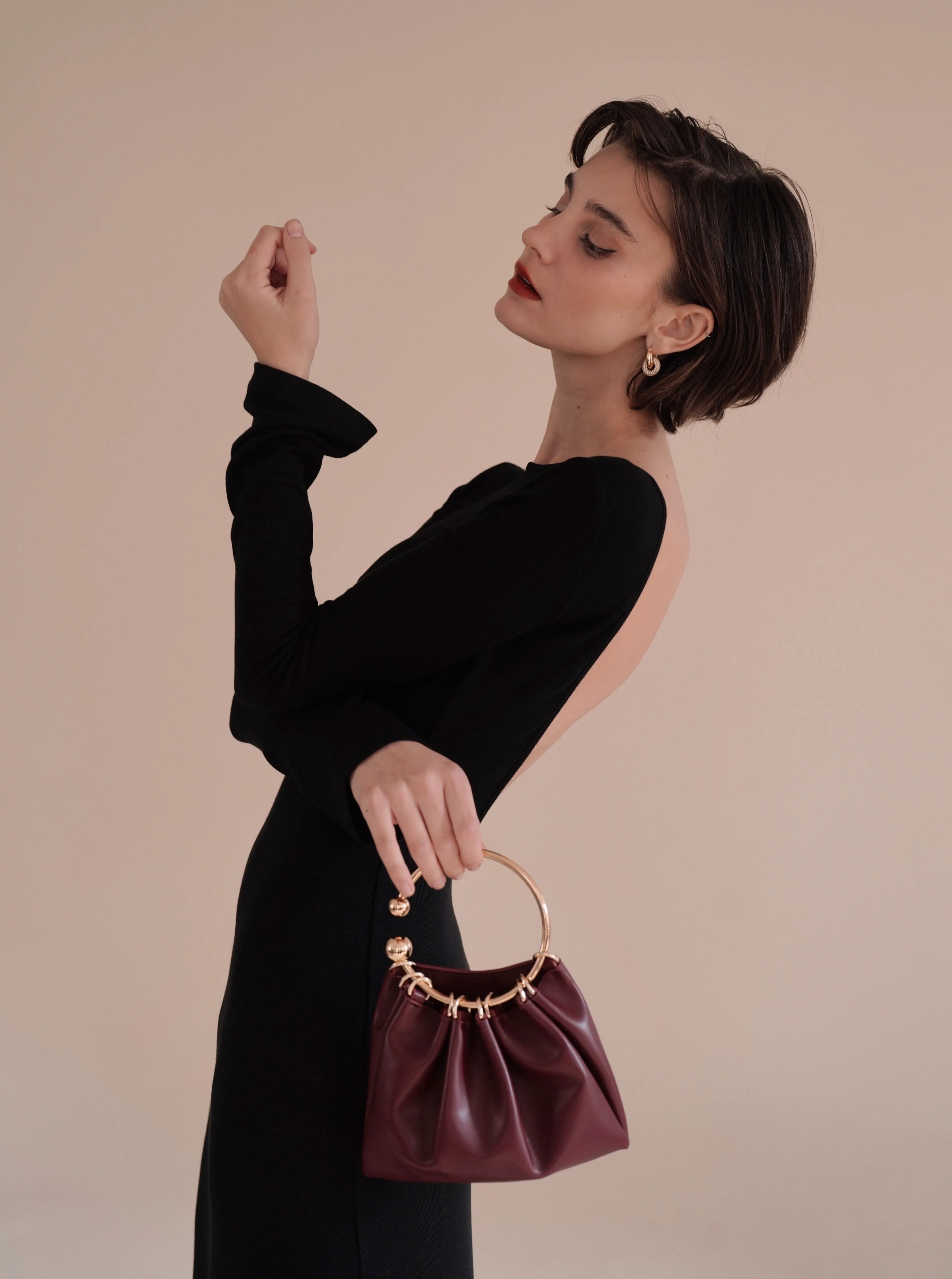 Burgundy Ring Handle Bag (Low Stock)