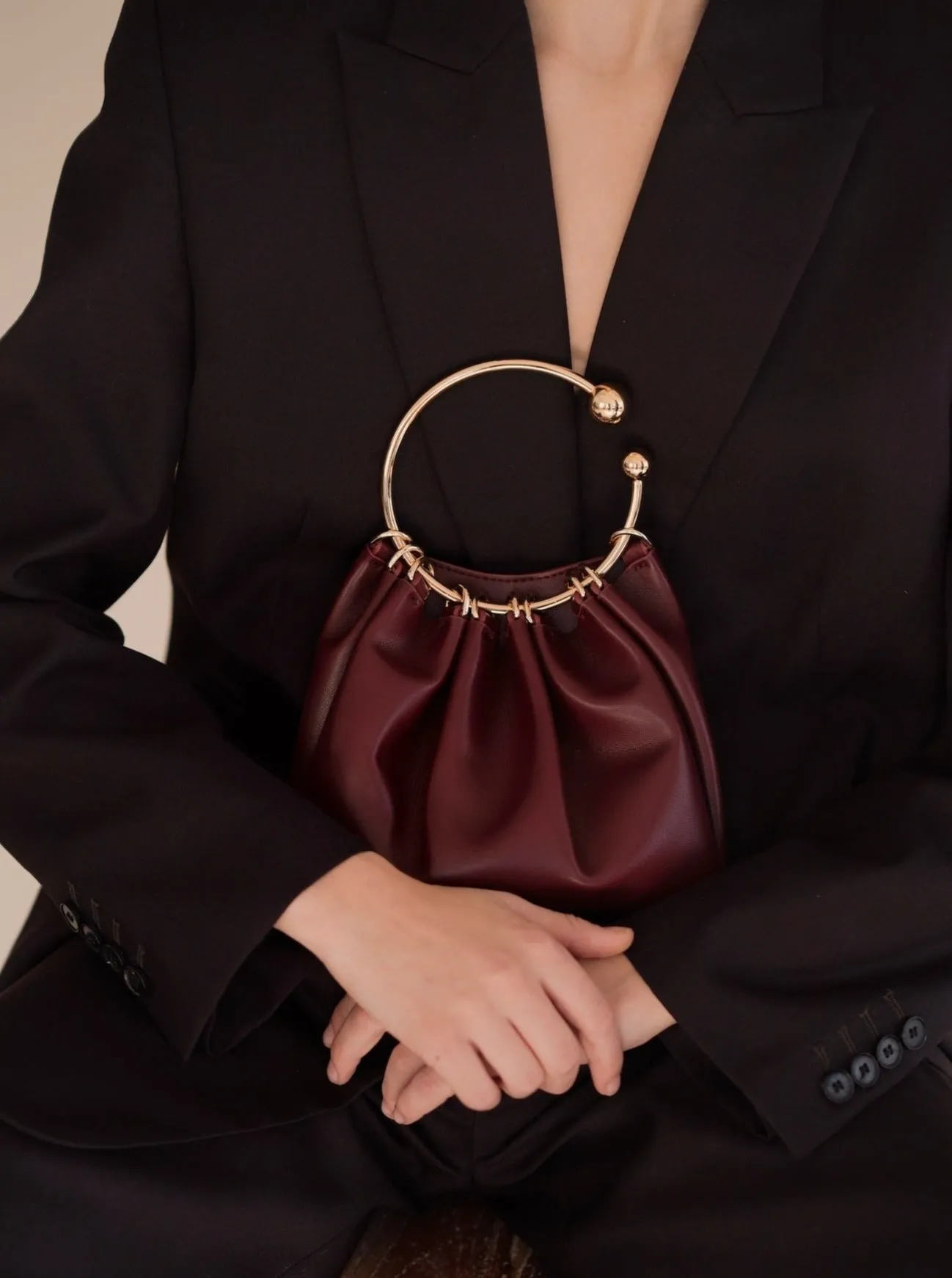 Burgundy Ring Handle Bag (Low Stock)