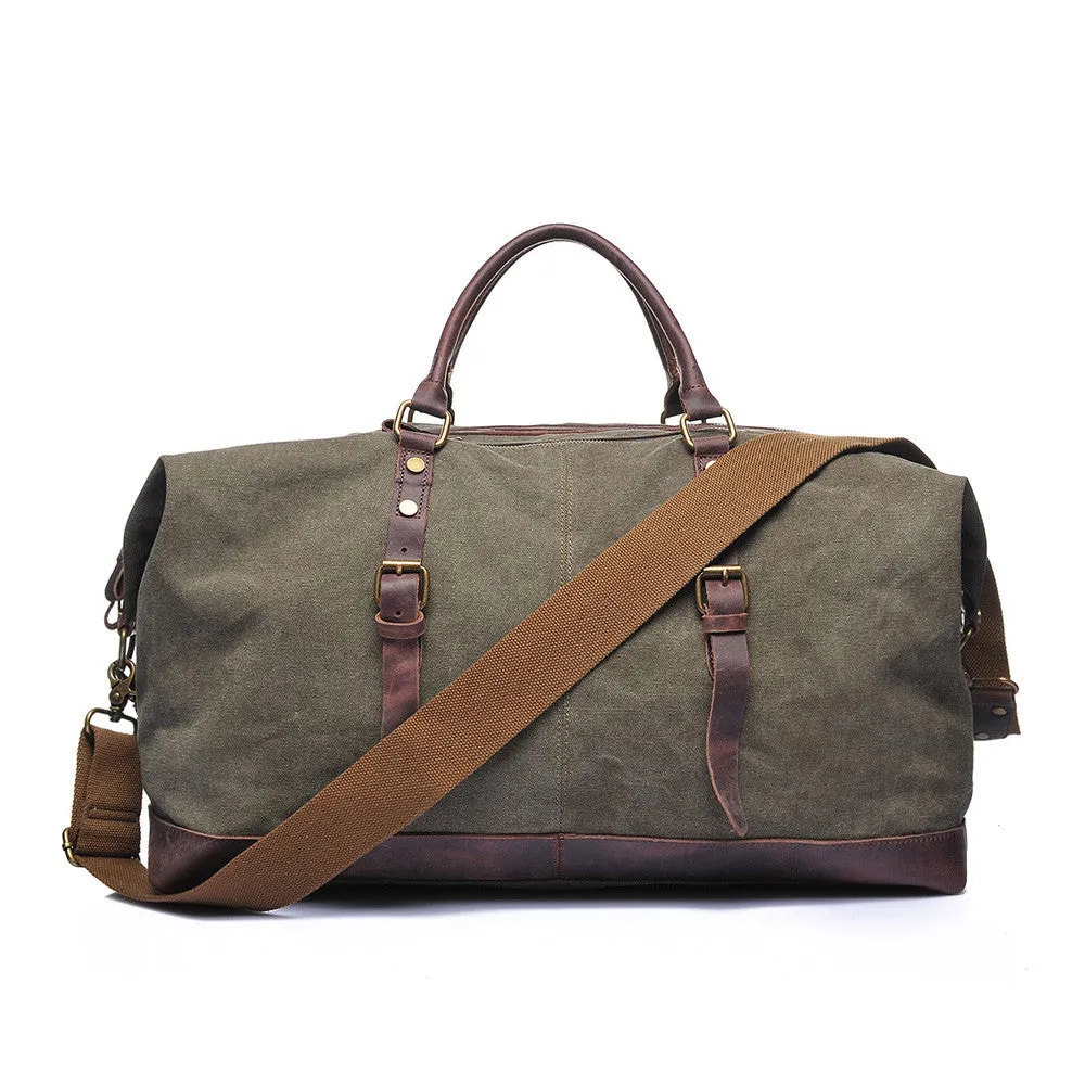 Canvas Crazy Horse Leather Men Travel Bags