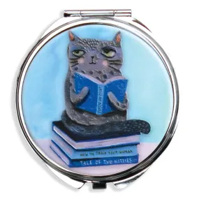 CAT ON BOOKS PILL BOX