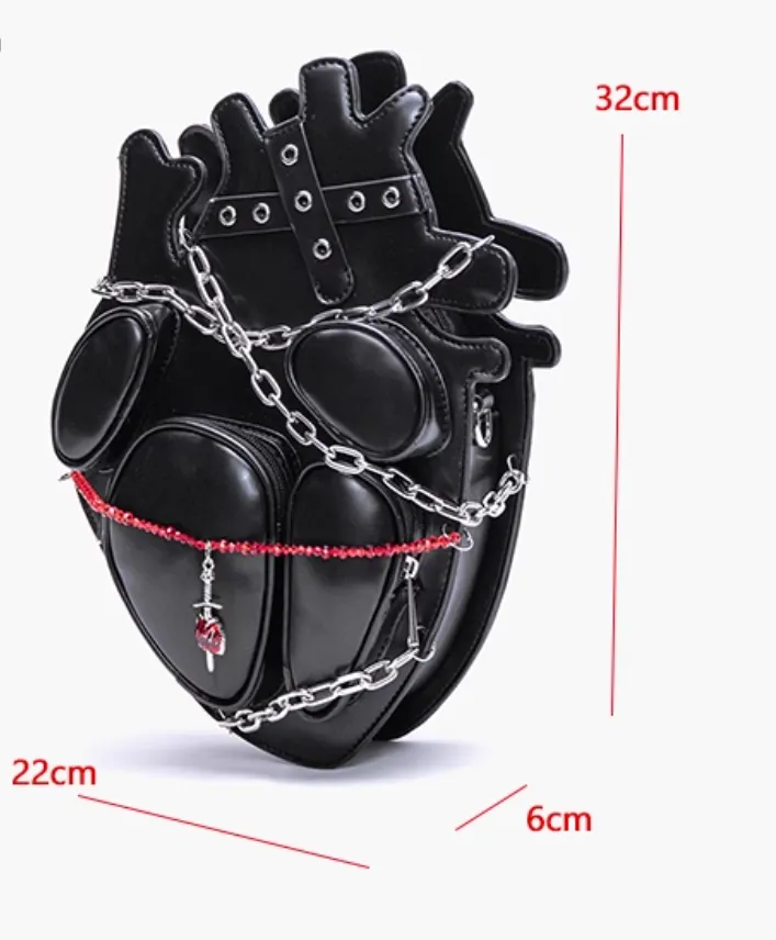 Chained Dark Heart Bag