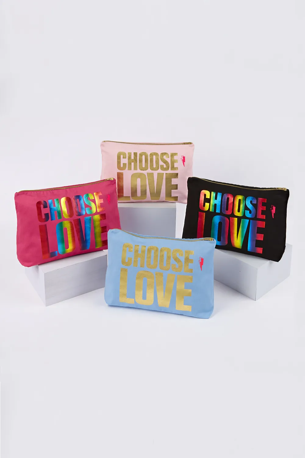 CHOOSE LOVE Pink with Gold Foil Swag Bag