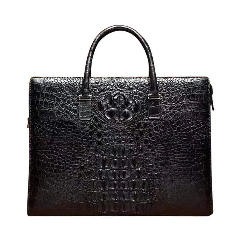 Classic Genuine Crocodile Leather Briefcase Computer Bag,Crocodile Business Bag For Men