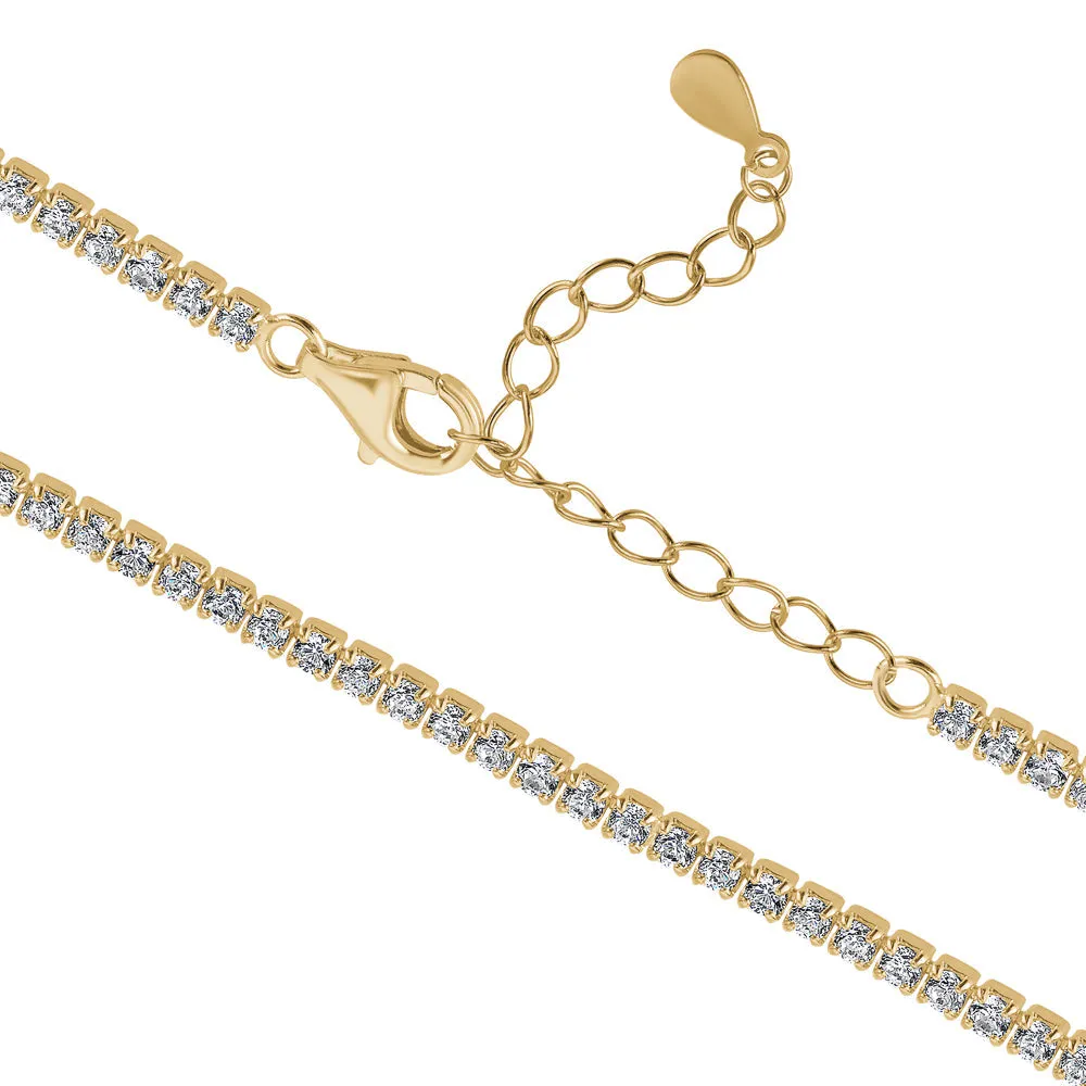 Club Rochelier 5A Cubic Zirconia Minimalist Tennis Necklace