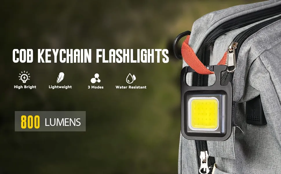 COB Rechargeable Keychain Pocket Flashlight