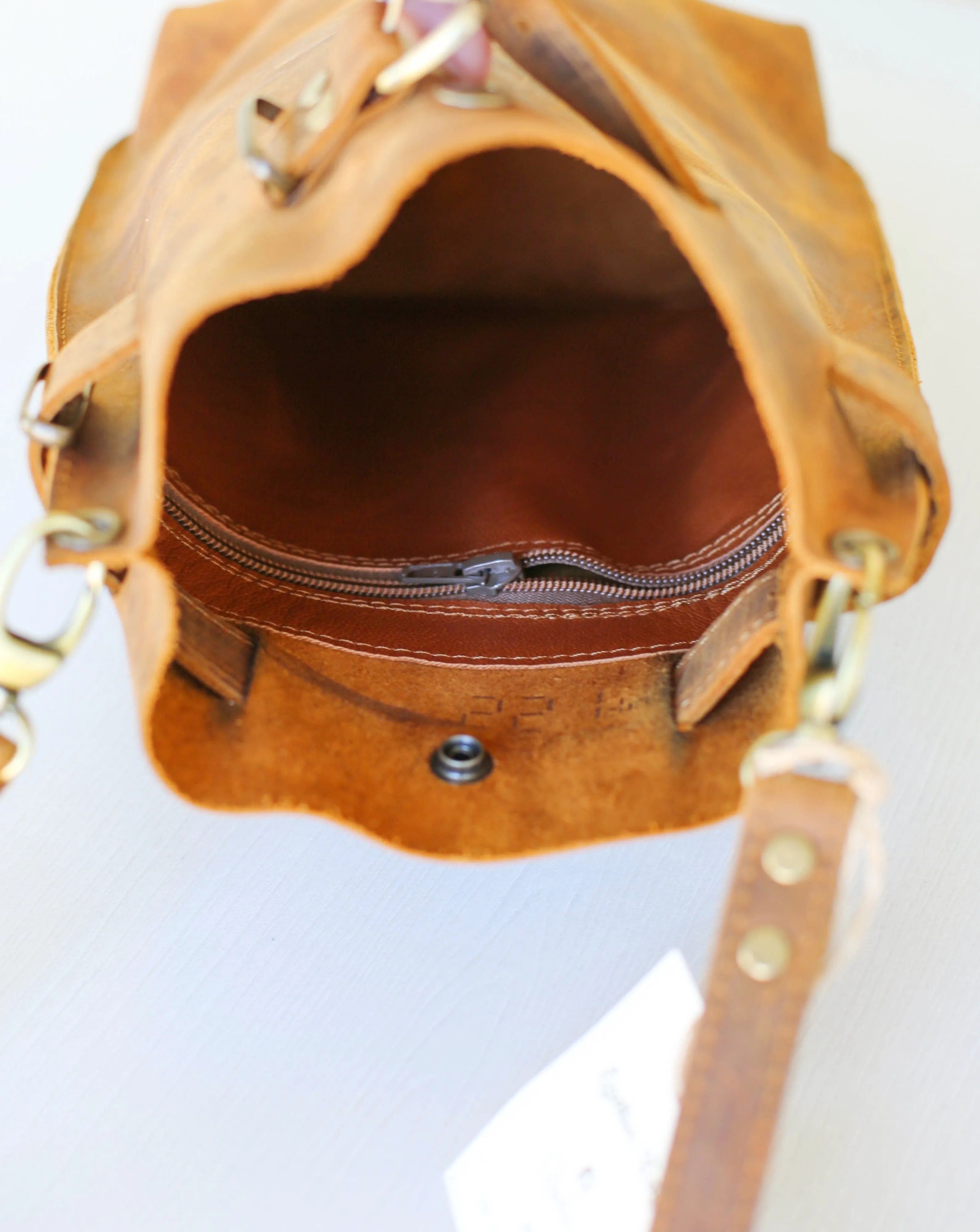 Cognac Brown w/Black Leather Bag - "Ring Belt Edition"