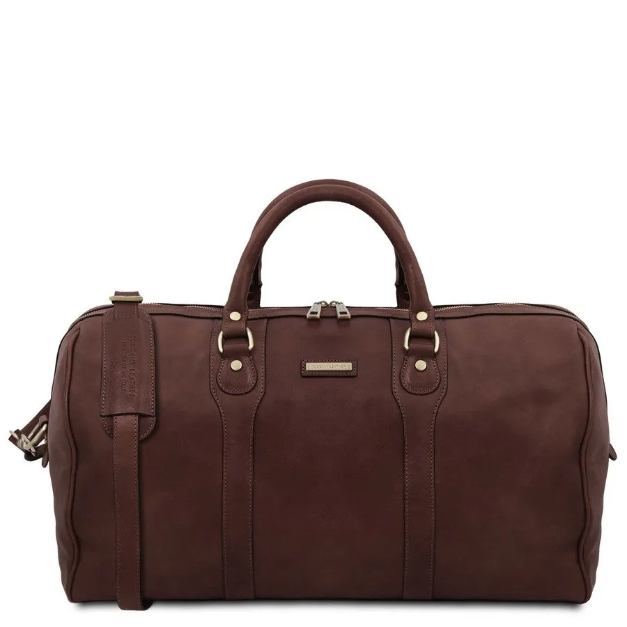 Colombo - Leather Travel Duffle Bag and Mens Toiletry Bag Leather Set