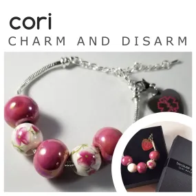 Cori Pink 'Pandora Style' Medical Alert Bracelet - Handmade to Order