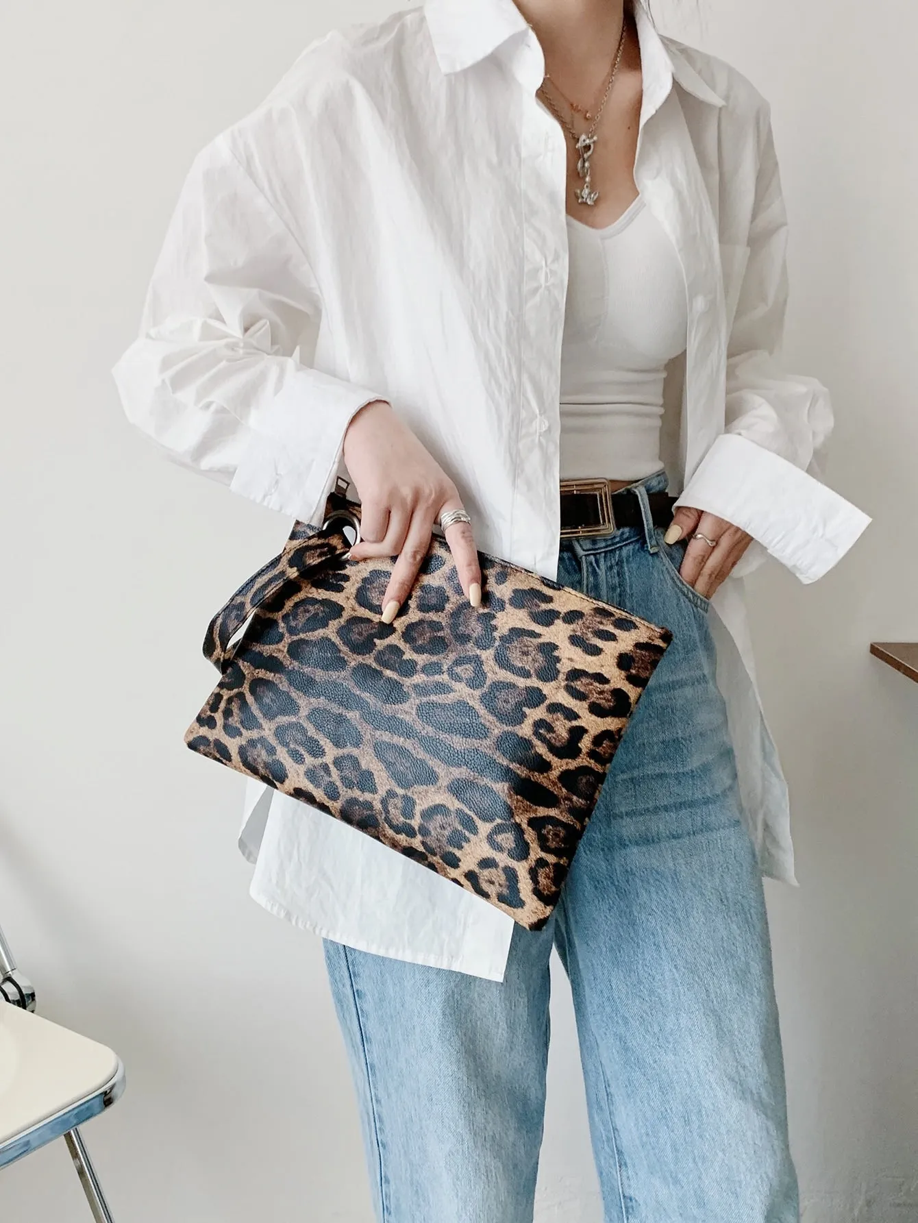 Cow Print Clutch Bag