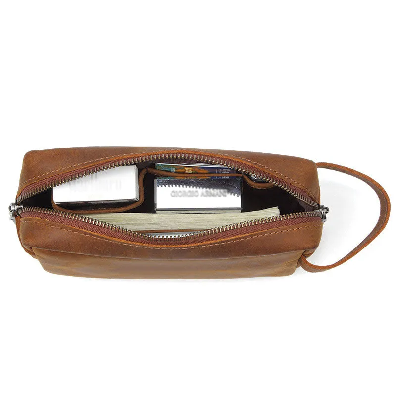 Crazy Horse Leather Toiletry Bag